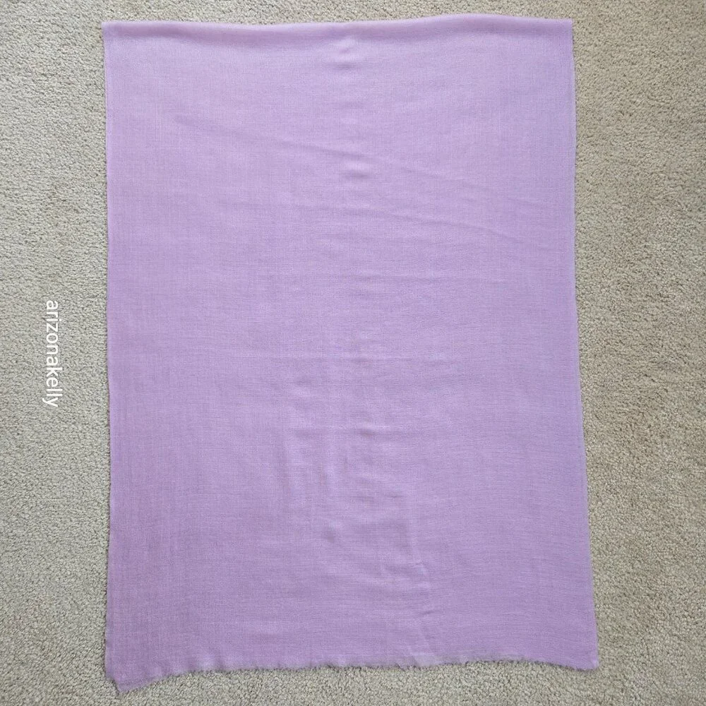 Lavender Cashmere Scarf Lightweight Diamond Weave